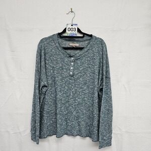 Victory Outfitters, XXL, green/white marled pattern long sleeved henley top